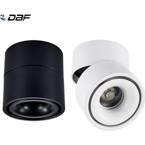 [DBF]Black/White 90 Degrees Foldable and 360 Degrees Rotatable Surface Mounted Downlight 3000K/4000K/6000K LED Ceiling Spot Lamp