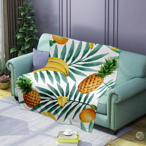 3D Fruit and Pineapple Printed home textile Coral Fleece blanket on the bed soft plaid warm winter sofa travel throw bedspread