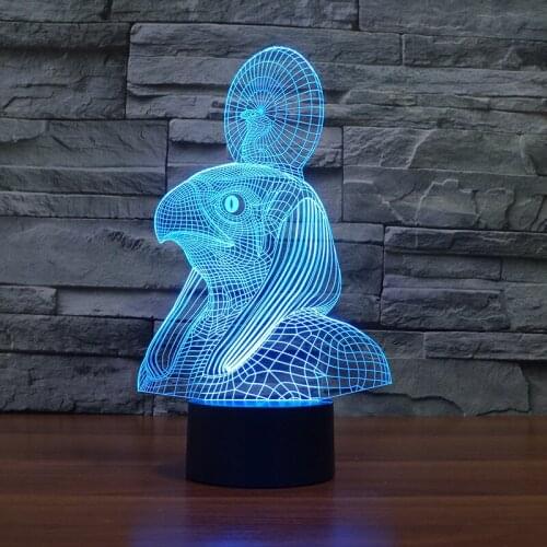 Pharaoh Guardian 3d Usb Led Lamp Seven Color Visual Led Usb 3d Light Fixtures Stereonovelty Creative Gift Led Night Light