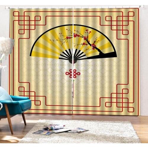 Chinese curtains 3D Curtain Luxury Blackout Window Curtain Living Room Blackout curtain