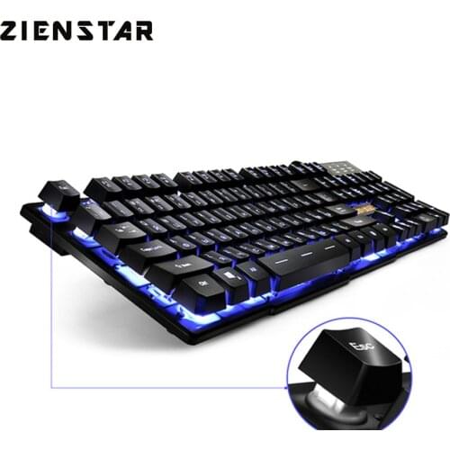 ZIENSTAR Russian Game Keyboard with Three Colors Backlit , Similar Mechanical Feel
