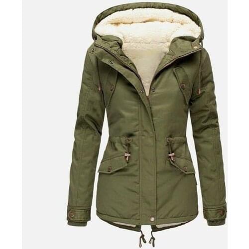 2019 women winter thicken warm coat female autumn hooded cotton fur plus size basic jacket outerwear slim long ladies chaqueta