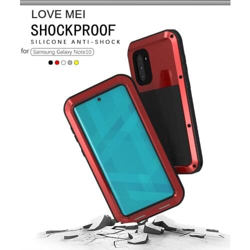 LOVE MEI Metal Case For Samsung Galaxy Note 10 Shockproof Anti-Fall Phone Cover Rugged Armor Case For Galaxy Note 10