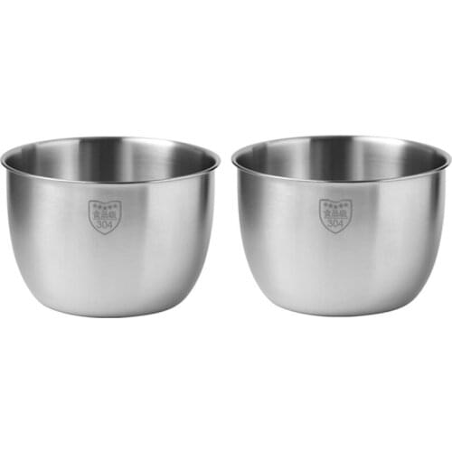 2x Stainless Steel 304 Mixing Bowl Deep Design Cooking Baking Cake Bread Salad Kitchen Mixer Bowl, 3600ML & 2800ML