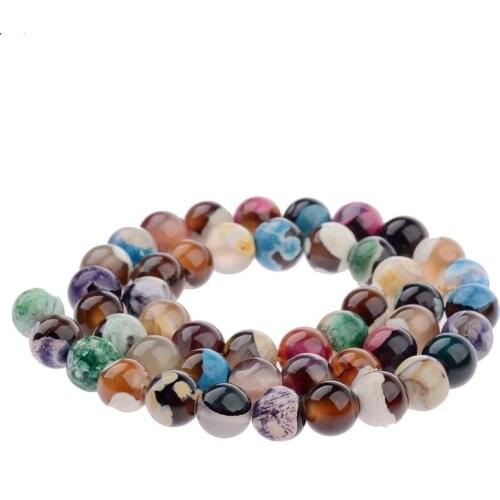 Fashion Natural Stone Coeful Fire Agates Beads 8MM Healing Gem Semi Precious Stone Beads for DIY Bracelet