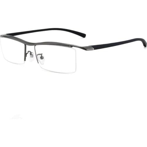 High Quality Non-fading Business Half Rimless Men Eyeglasses Pure Titanium Women Eyewear Clear Optical Glasses Frame for Unisex