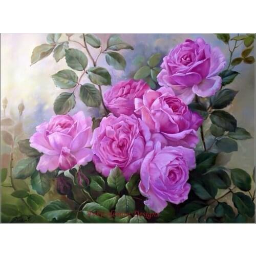 Embroidery Counted Cross Stitch Kits Needlework - Crafts 14 ct DMC color DIY Arts Handmade Decor - Roses 5