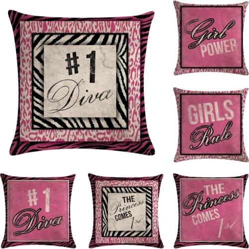 Cushion Cover Grils Rule Pillowcase Bohemian Style Cotton Linen Euro Pillow Cover Printed Size 45*45 Throw Pillows Decorative