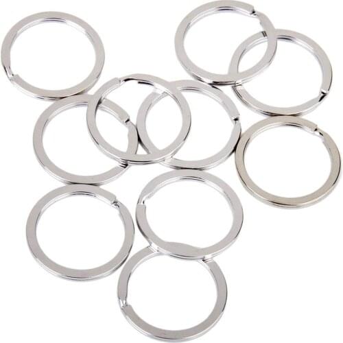 Flat Rings for Keychains 2 mm x 30 mm 100 pcs - Silver