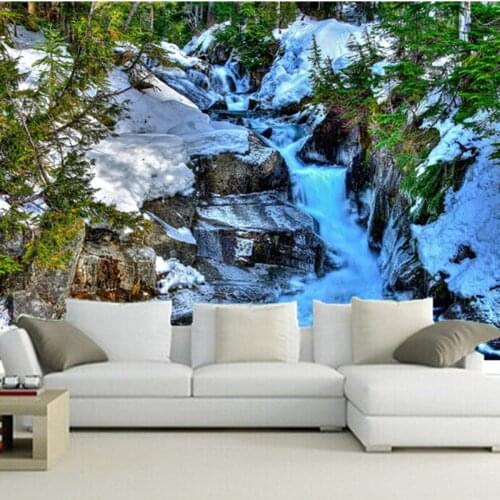The custom 3D murals,Rivers Snow Crag Nature wallpaper papel de parede,living room sofa TV wall bedroom wall paper