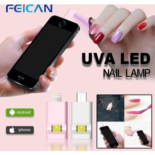 Portable LED Nail Drying Lamp 0.5W Not Black Hands UVA Gel Nail Lamp Fast Dry Lightning or Type-C Convenient UV Lamp for Nail
