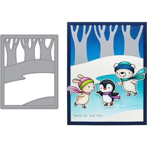 Tree Trunk Frame Background Metal Cutting Dies Stencils for DIY Scrapbooking Photo Album Decorative Paper Card Crafts Die Cut