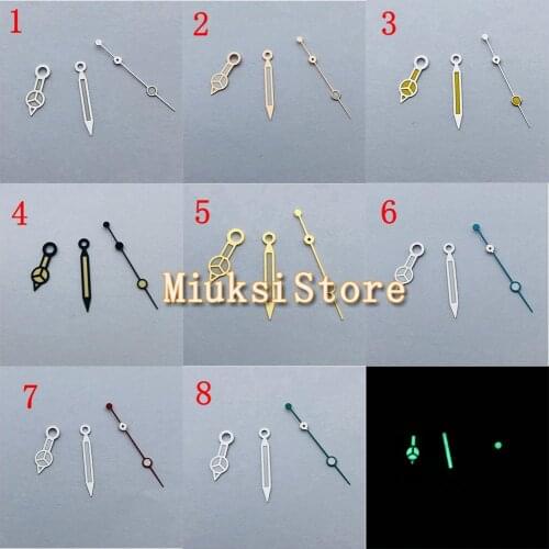 Silver/rose gold/gold /black watch hands green luminous fit NH35 NH36 movement