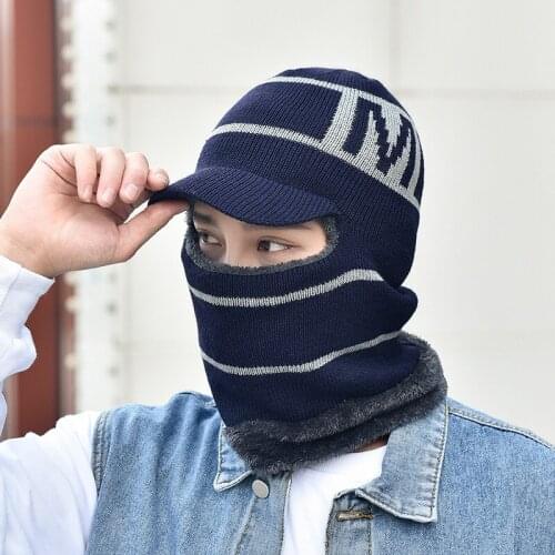 Hat Men Beanies Balaclava Winter Thick Plush Warm Outdoor Cycling Hats For Women Baseall Cap Women Hats Female Gorras Hombre Cap