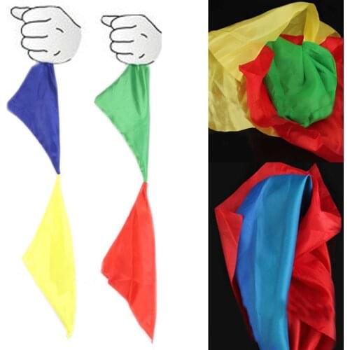 New 4 Colors Changing Silk Scarf Magic Tricks Learning Props Stage Perform Change Color Funny Toys For Baby Gift Random Color