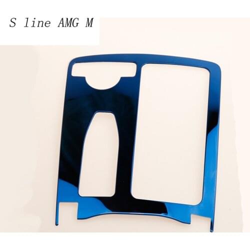 Car Styling Interior Blue Silver Water Cup Holder Panel Decoration Trim For Mercedes Benz E class W212 Coupe C Class W204 LHD