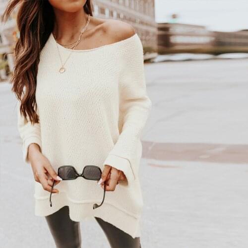 Autumn Winter Ribbed Knit Sweater Fashion Square Collar Loose Women Jumper Pullover Casual Puff Long Sleeve Solid Sweaters Top