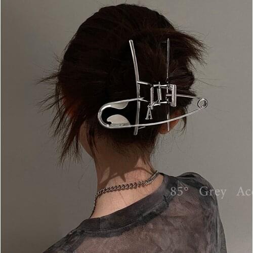 Large pin metal hairpin back head grabbing clip net celebrity niche new shark clip headdress hair accessories female summer