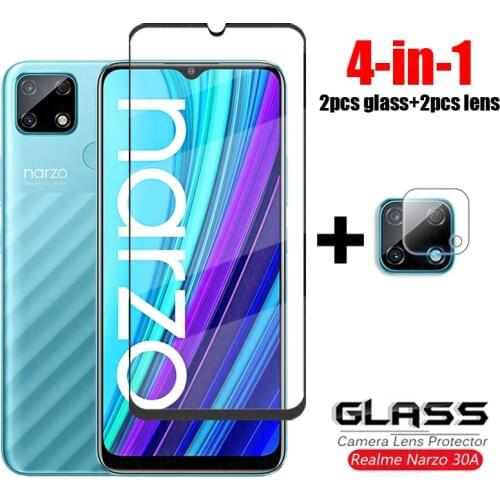 Glass on Realme Narzo 30A Full Cover Tempered Glass For Oppo Realme Narzo 30 A Pro 5G HD Phone Screen Protector Realme Narzo 30A