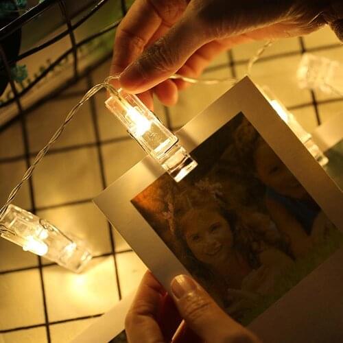 Photo Clip Holder LED Light 1M 2M 5M 10M 20M Cooper Wire Christmas Holiday Wedding Garland Fairy Lamp for Room Bookshelf