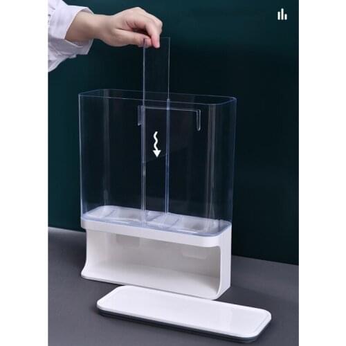1/1.5/3L Wall Mounted Divided Rice Cereal Dispenser Kitchen Dry Food Container Automatic Storage Box