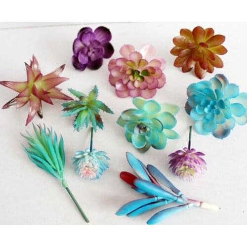 1PCS Artificial fleshiness Cactus blue plant real touch palm bonsai local landscape decorative flower for table decoration