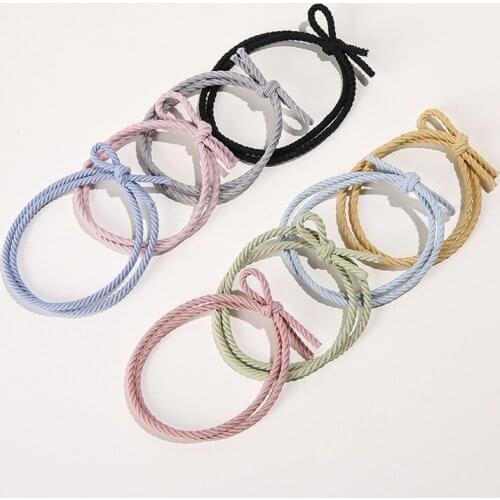 10pcs Double Layer Hair Ties High Elasticity Korean Style Won't Tangles Hair and Pull Out Ponytail Holder for Women Girl FS99