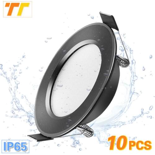 10 Pcs Led Downlight Waterproof Black Color 5W 7W 9W 12W 15W Spot light 220V 230V Ceiling Lamp Recessed Round Panel indoor light