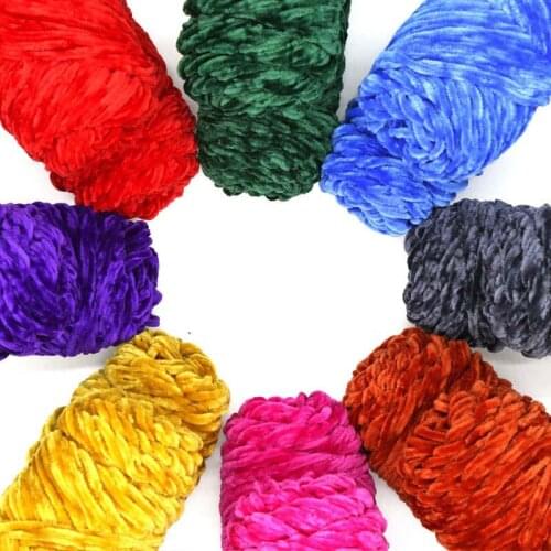 100g Chenille Yarn New Soft Thick DIY Knitted Velvet Bulky Chunky Sweater Crochet BluePink Knitting BabySoft Wool Craft