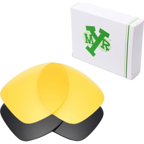 2 Pairs Mryok Replacement Lenses for Oakley Dispatch 2 Sunglasses Stealth Black & HD Yellow