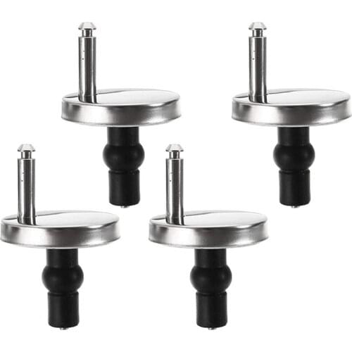 4Pcs Toilet Seat Fittings, Toilet Seats Hinges with Bases and Screws, Toilet Seat Cover Top Fixing Replacement Fitting