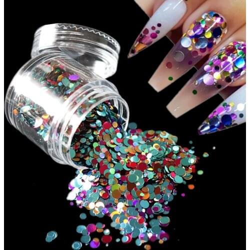6g/bucket Size Round 3D Nail Sequins 10 Types of Dot Holographic Laser Nail Decoration Nails Accessories Nail Art Nails