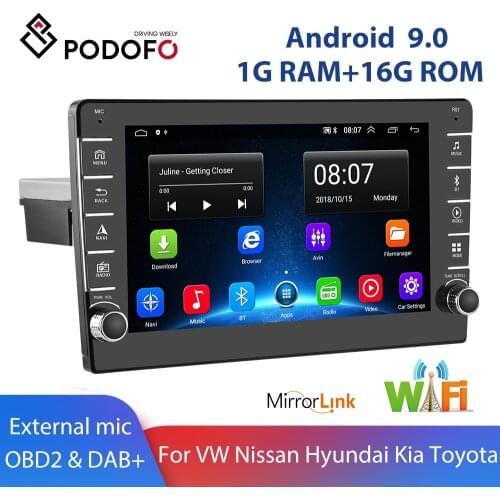 Podofo 2 Din Android 9.0 Car Multimedia Player 2 din Carplay GPS WIFI Auto Stereo For Volkswagen Ford Nissan Hyundai Kia toyota