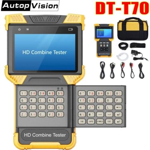 DHL Free DT-T70 4.0 Inch HD Combine CCTV Tester Monitor H.264/ H.265/ 4K IP Analog Camera Tester with ONVIF TDR RJ45 Cable Test