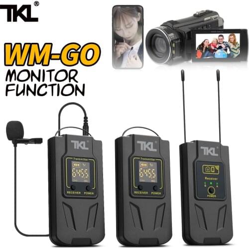 TKL WM-GO Mini UHF Wireless Lavalier Microphone Sound Lapel Microphone For SLR camera phones Video Recording Live Interview