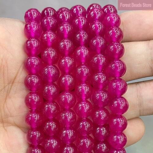 Natural Stone Jasper Beads Treasure Red Chalcedony Jades Round Beads DIY Bracelet for Jewelry Making 15" Strand 4 6 8 10 12 14MM