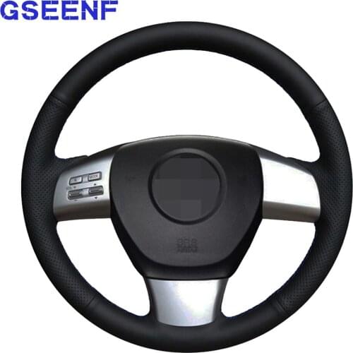 Car Steering Wheel Cover For Mazda MX-5 Miata 2009-2014 RX-8 2008-2013 CX-7 CX7 2007-2009 Black Hand-stitched Genuine Leather