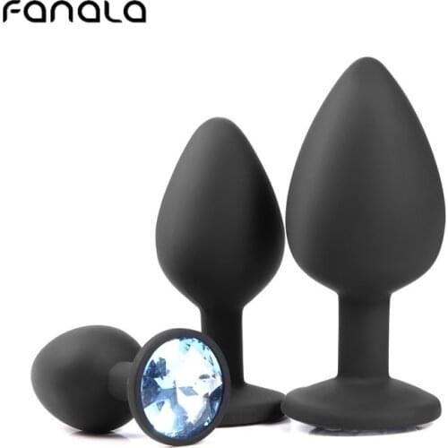 Black Big Anal Plug Silicone Butt Plug Unisex Sex Toy for Women Men Anus Gay Sex Game Anal Stimulate Trainer Dildo for Couple