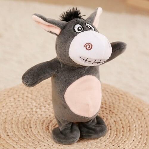 Talking Donkey Kawaii Plush Toy Small Donkey Walking Doll Electric Learning Tongue Pet Donkey Song