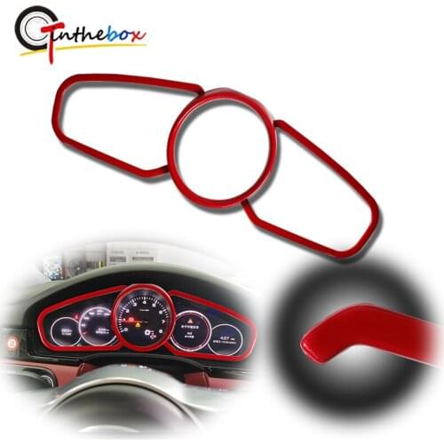 Gtinthebox 3PCS Red ABS Style Dashboard Instrument Panel Decoration Rings Sticker For Porsche Cayenne Panamera Car Accessories