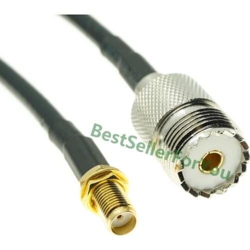 RG58 CABLE SMA Female nut to UHF SO239 Female Adapter Cable for Wouxun Baofeng