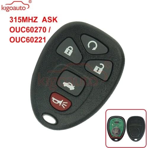 Kigoauto OUC60270 / OUC60221 Remote fob 315Mhz 5 button for Chevrolet Equinox Impala Monte 20935331