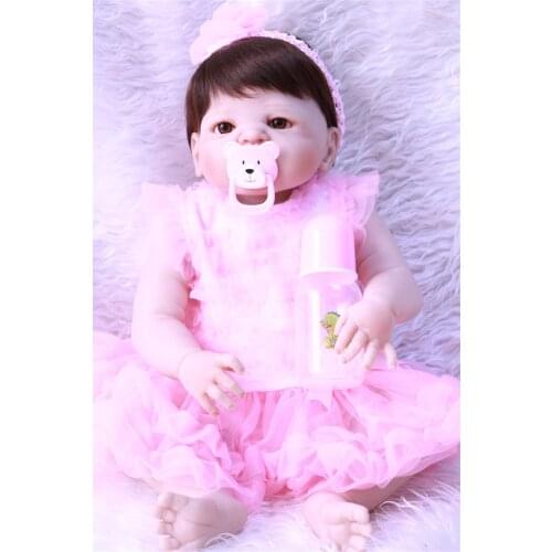Bebes reborn 55cm Full Silicone Reborn Girl Baby Doll Toys Lifelike Newborn Princess Girls Babies Doll Birthday Gift Present