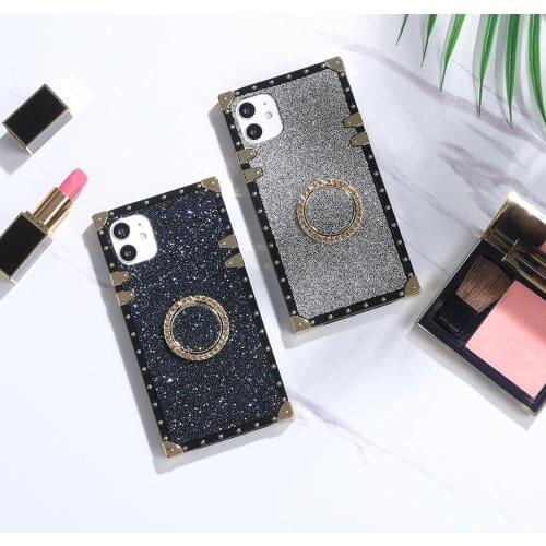 Square Glitter Diamond Ring Stand Cases For Hauwei P40 Pro Nova7SE 6SE V30 Mate 30 Pro Nova 5I P30 Pro Mate 20 Pro P20 Pro Cover