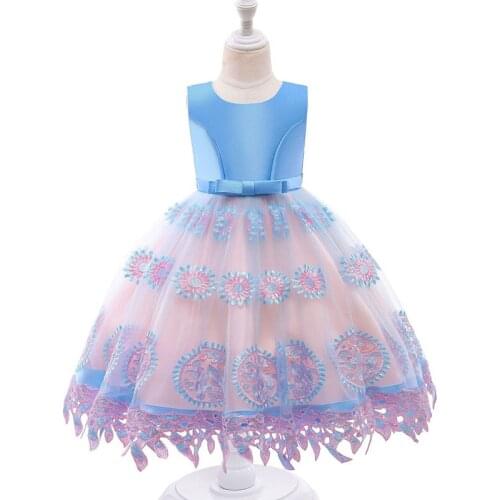 Summer Dress 2021 Baby Girl Clothes Kids Birthday Dress Party Opening Ceremony Clothing Embroidered Lace Children Dresses