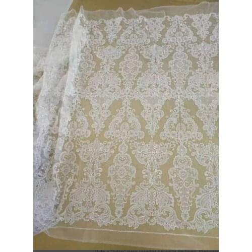 Fashion Embroidery Lace Wedding Dress Fabric Nigerian Textile African Trimming Lace 5Yards/ lot