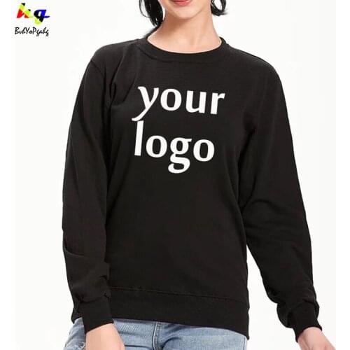 Custom/DIY logo sweatshirt super soft and thick custom logo men and women round neck long sleeve sweater