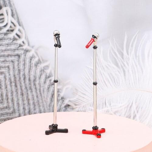 New Hot! Chic 1/12 Mini Microphone Model Dollhouse Miniature Furniture Accessories Decoration