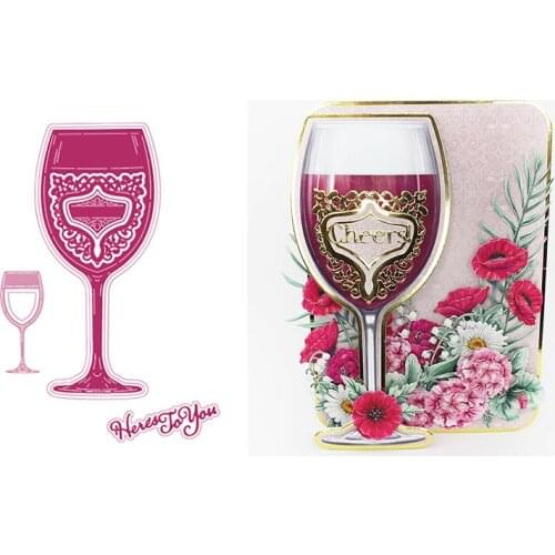 New Just a Glass Wine Glass Metal Cutting Dies for DIY Scrapbooking Crafts Dies Cut Stencils Maker Photo Album Template Handmade