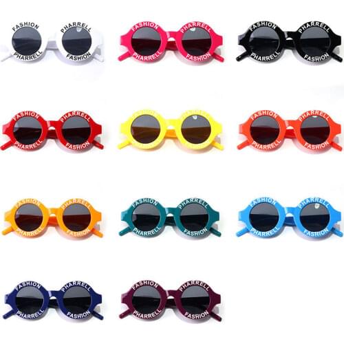 2020 Spring NEW Printed letters Child sunglasses Infant boys&girls UV400 Small Round Vintage glasses Plastic Beach Eyewear N465